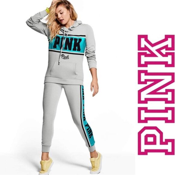 PINK Victoria's Secret Tops - Victoria's Secret PINK | Gray Crossover Funnel Neck Hoodie | Size Extra Small